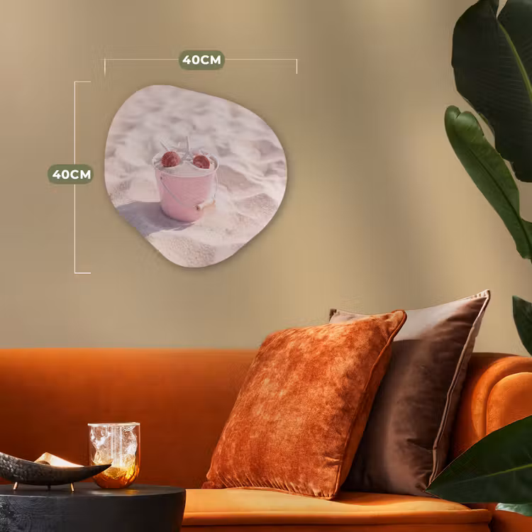 Strand - Schelpen - Zomer - Roze - Decoratie Wandcirkel Organisch Forex 3mm klein -sfeer3