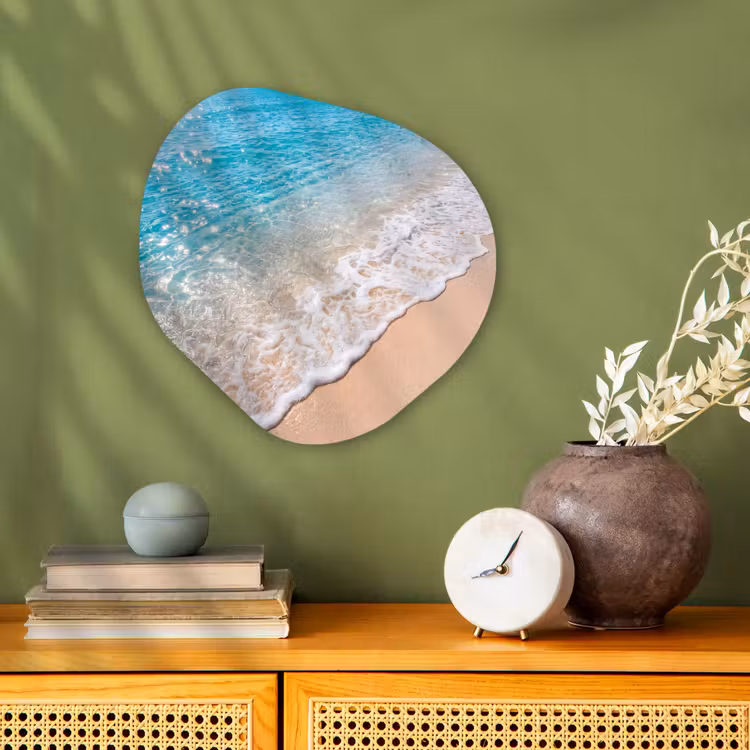 Strand - Water - Natuur - Blauw - Beige Wandcirkel Organisch Forex 3mm klein -sfeer2