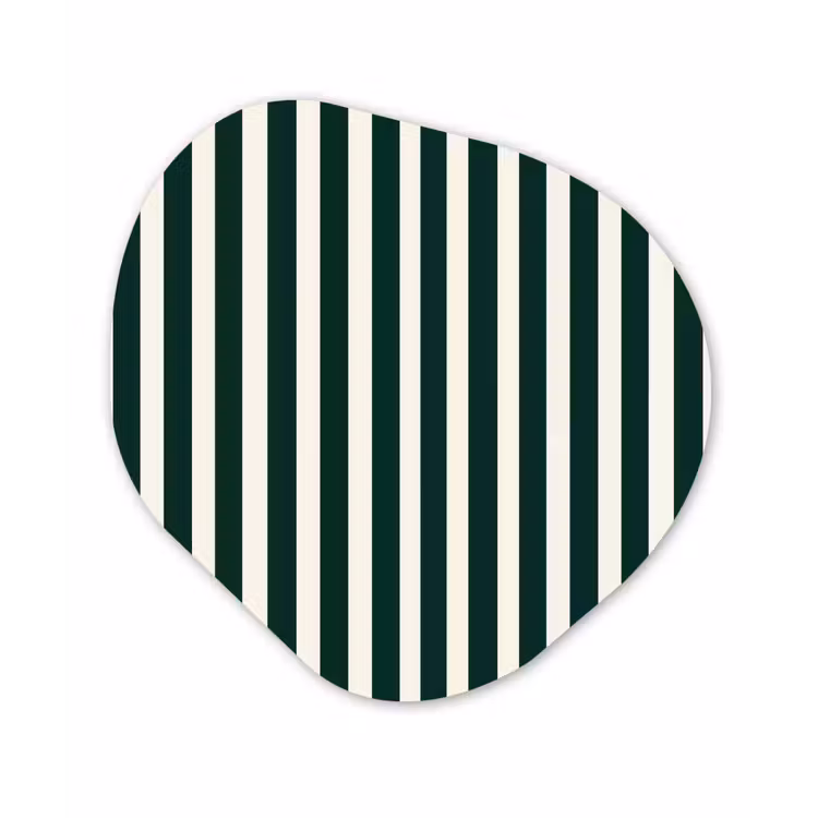Strepen - Klassiek - Groen Wandcirkel Organisch Forex 3mm klein 629 -3d