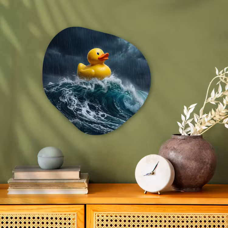 Storm - Badeend - Golven Wandcirkel Organisch Forex 3mm klein -sfeer2