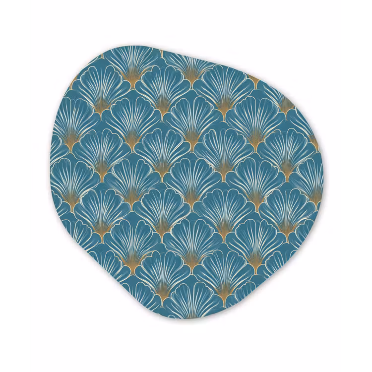 Symmetrisch - Patroon - Blauw Wandcirkel Organisch Forex 3mm klein 629 -3d