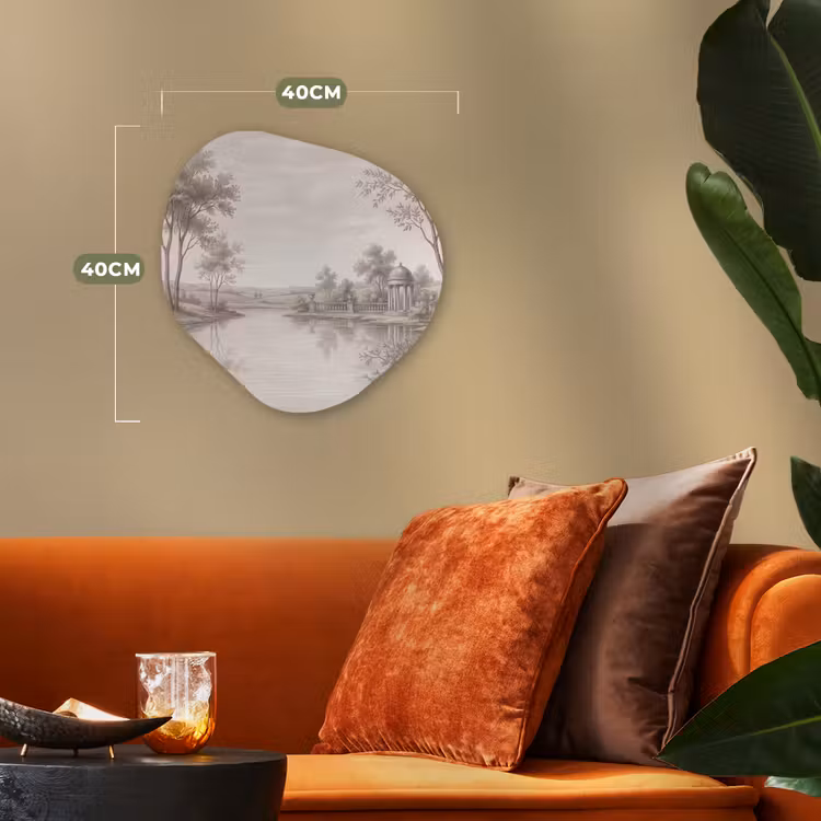 Terras - Water - Natuur - Landschap Wandcirkel Organisch Forex 3mm klein -sfeer3