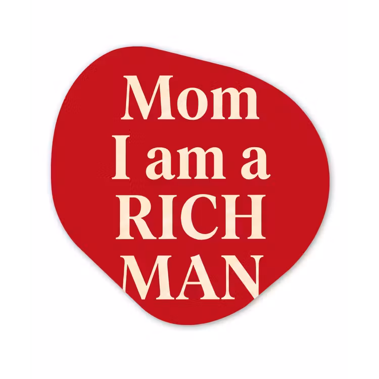 Tekst - Rijkdom - Motivatie - Rood - Modern Wandcirkel Organisch Forex 3mm klein -3d