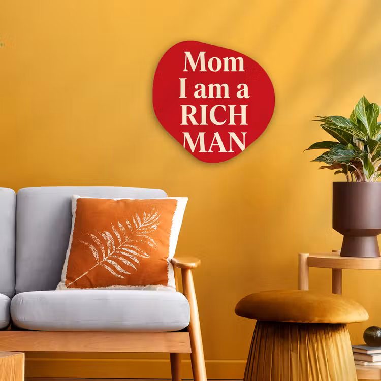 Tekst - Rijkdom - Motivatie - Rood - Modern Wandcirkel Organisch Forex 3mm klein -sfeer4