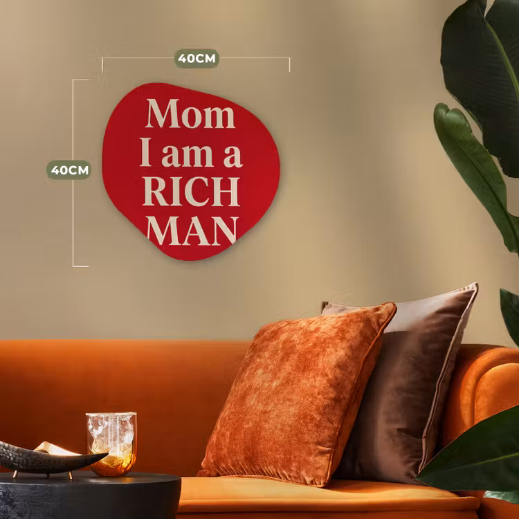 Tekst - Rijkdom - Motivatie - Rood - Modern Wandcirkel Organisch Forex 3mm klein -sfeer3
