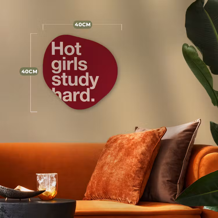 Tekst - Studie - Motivatie - Modern - Rood Wandcirkel Organisch Forex 3mm klein -sfeer3