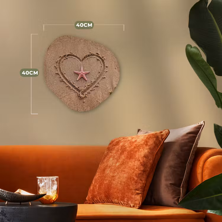 Dieren - Hart - Strand - Zand - Roze Wandcirkel Organisch Forex 3mm klein -sfeer3