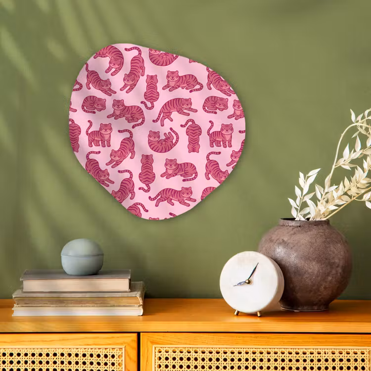 Dieren - Patroon - Roze - Speels - Cartoon Wandcirkel Organisch Forex 3mm klein -sfeer2