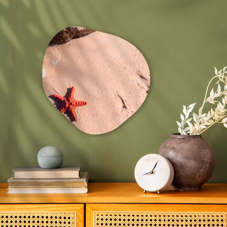 Dieren - Strand - Zee - Natuur - Rood Wandcirkel Organisch Forex 3mm klein -sfeer2