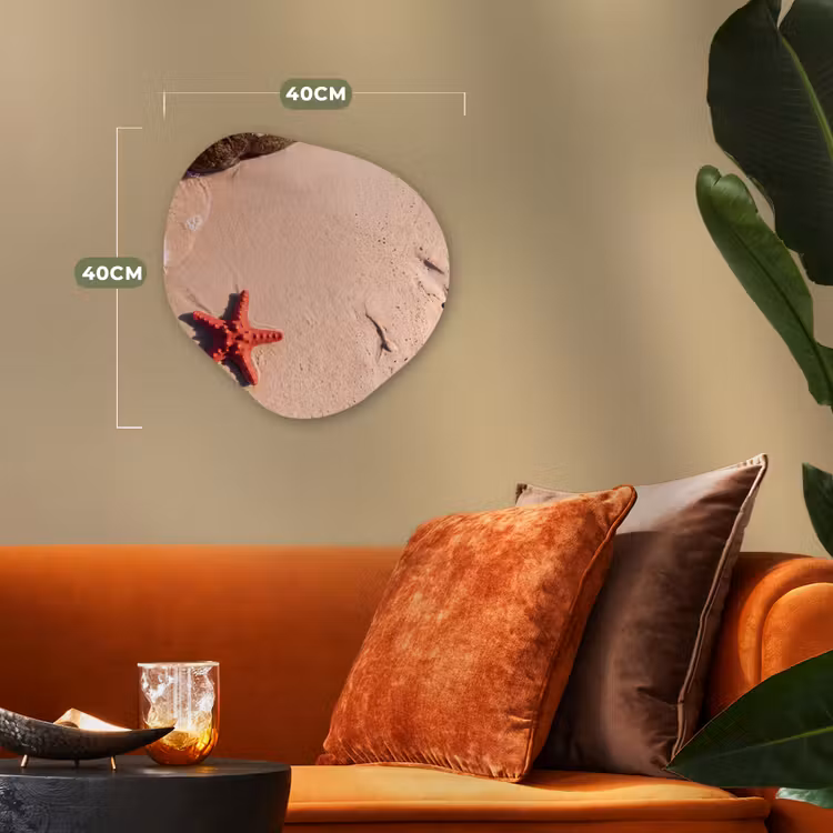Dieren - Strand - Zee - Natuur - Rood Wandcirkel Organisch Forex 3mm klein -sfeer3