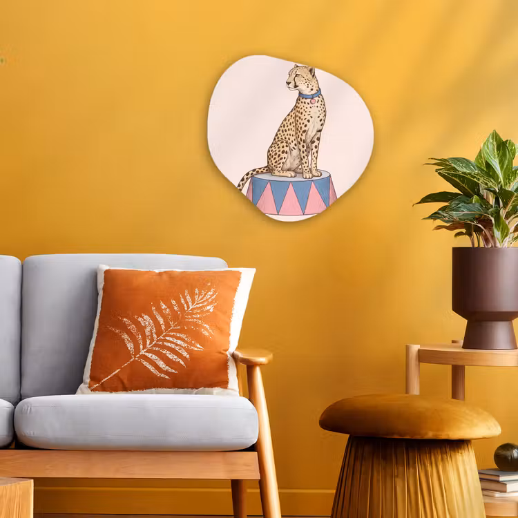 Dieren - Circus - Illustratie - Vintage - Roze Wandcirkel Organisch Forex 3mm klein -sfeer4