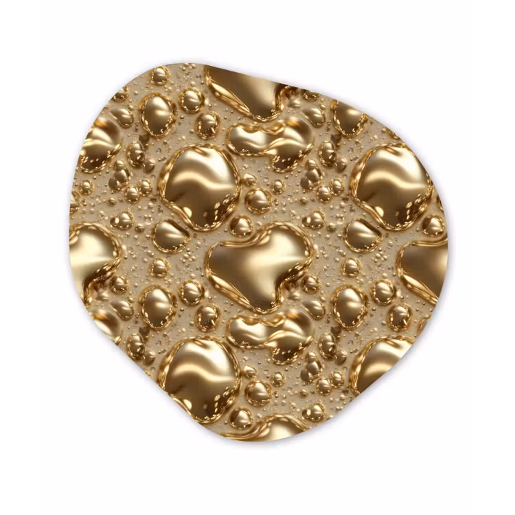 Druppels - Organisch - Goud Wandcirkel Organisch Forex 3mm klein 629 -3d