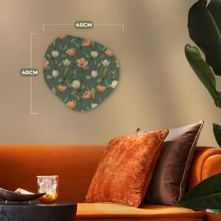 Tulpen - Botanisch - Groen Wandcirkel Organisch Forex 3mm klein 629 -sfeer3