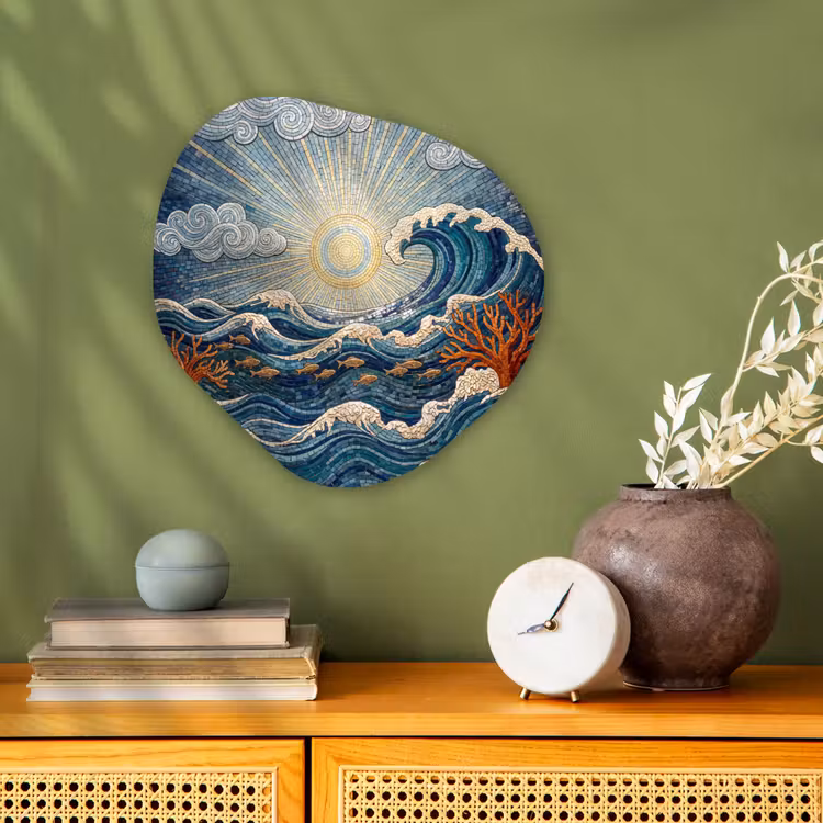 Onderwater - Koraal - Vis - Natuur - Kunst Wandcirkel Organisch Forex 3mm klein -sfeer2