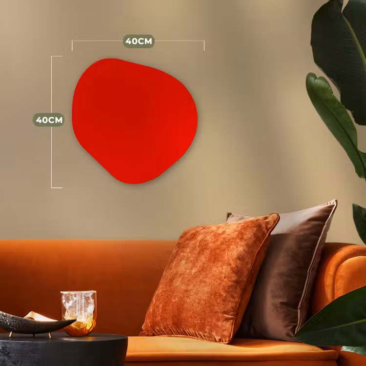 Vibrant - Vermilion - Rood Wandcirkel Organisch Forex 3mm klein 629 -sfeer3