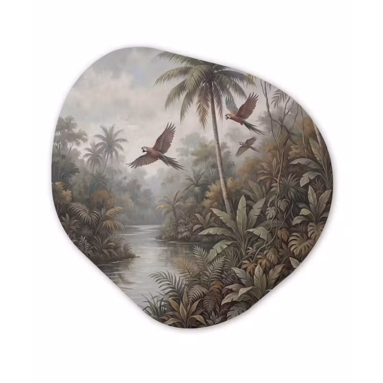 Vogel - Vliegend - Tropisch - Landschap - Klassiek Wandcirkel Organisch Forex 3mm klein -3d
