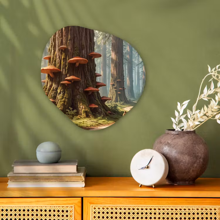 Forexbild Organische Form - Wald – Bäume – Natur - Bos - Bomen - Natuur Wandcirkel Organisch Forex 3mm klein