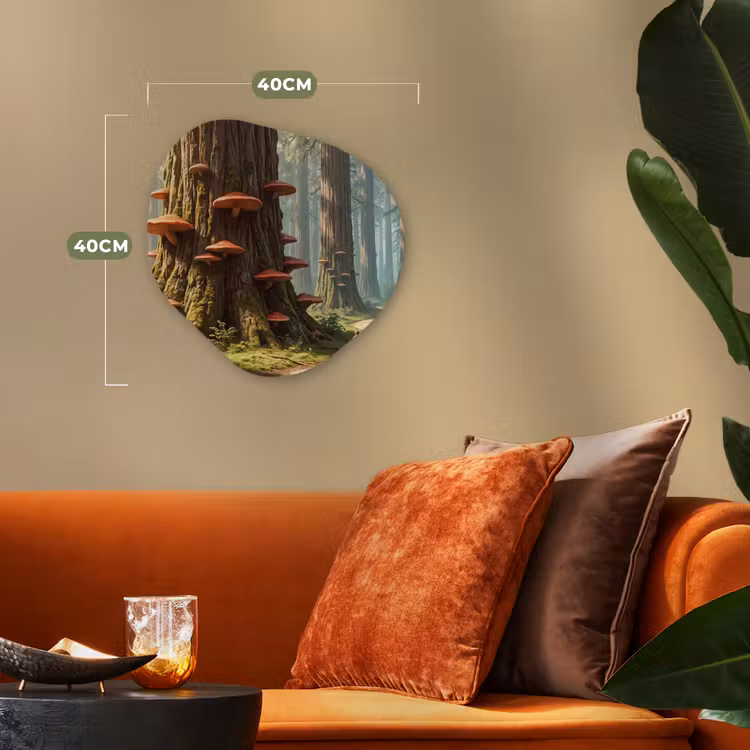 Forexbild Organische Form - Wald – Bäume – Natur - Bos - Bomen - Natuur Wandcirkel Organisch Forex 3mm klein