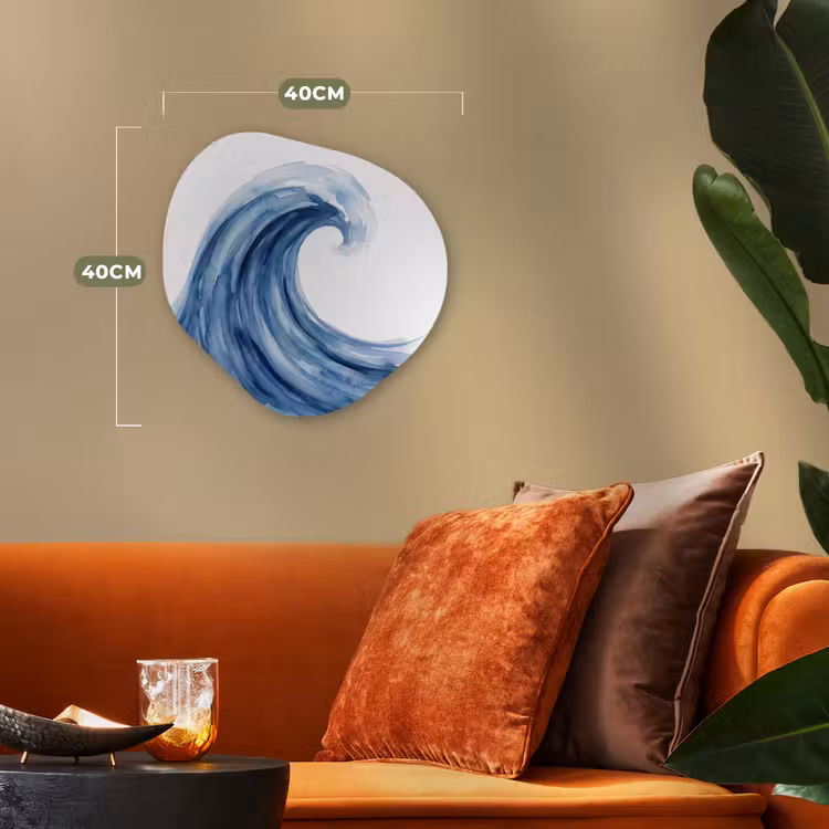 Water - Beweging - Natuur - Modern - Blauw Wandcirkel Organisch Forex 3mm klein -sfeer3