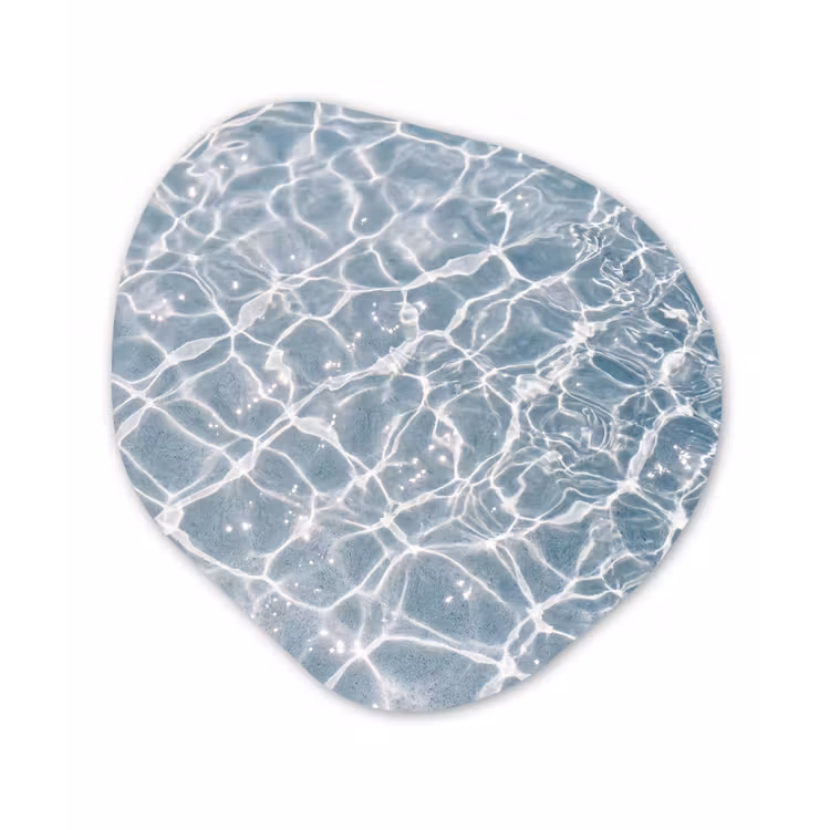 Water - Reflectie - Zonlicht Wandcirkel Organisch Forex 3mm klein -3d