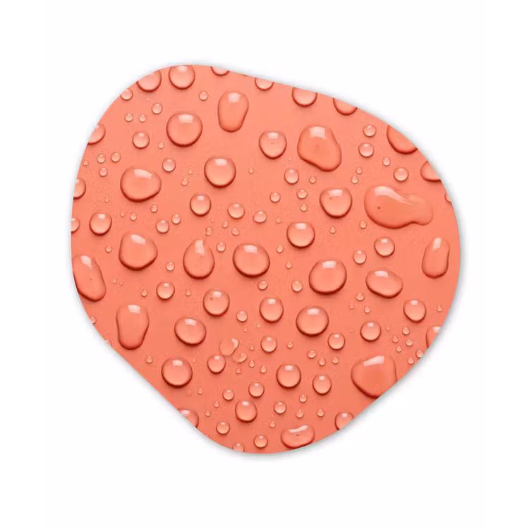 Water - Druppels - Roze Wandcirkel Organisch Forex 3mm klein -3d