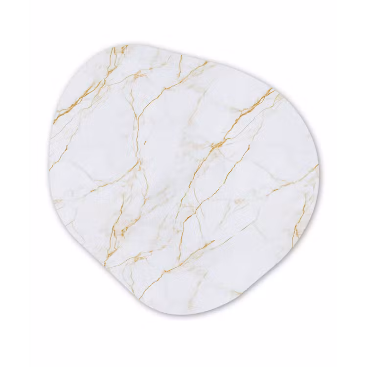 Wit - Marmer - Goud - Luxueus Wandcirkel Organisch Forex 3mm klein 629 -3d