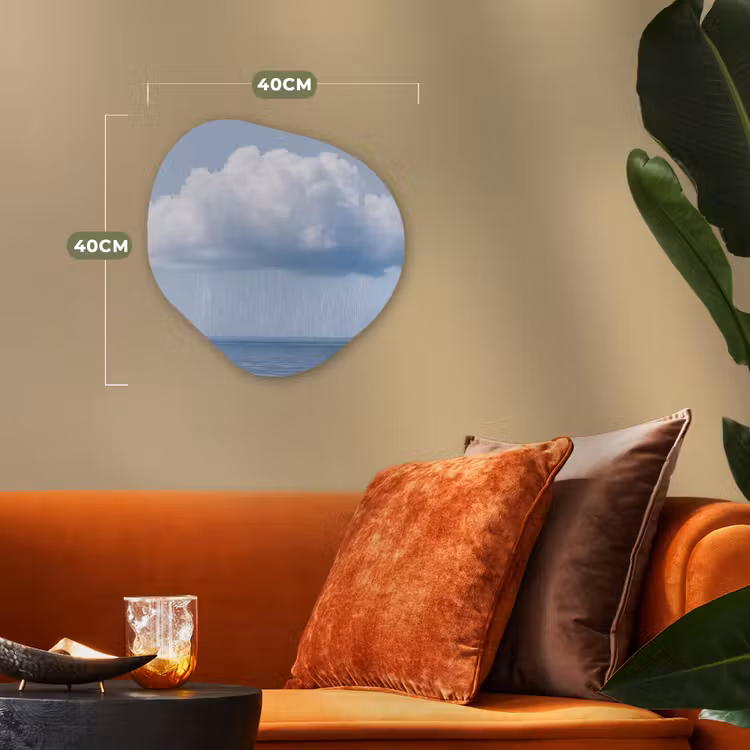 Forexbild Organische Form - Wolke – Regen – Natur - Wolk - Regen - Natuur Wandcirkel Organisch Forex 3mm klein