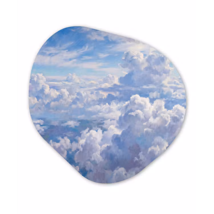 Wolken - Lucht - Natuur - Abstract - Blauw Wandcirkel Organisch Forex 3mm klein -3d