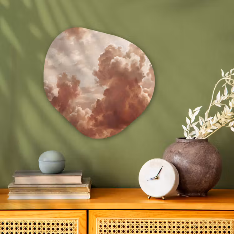 Wolken - Lucht - Natuur - Modern - Bruin Wandcirkel Organisch Forex 3mm klein -sfeer2