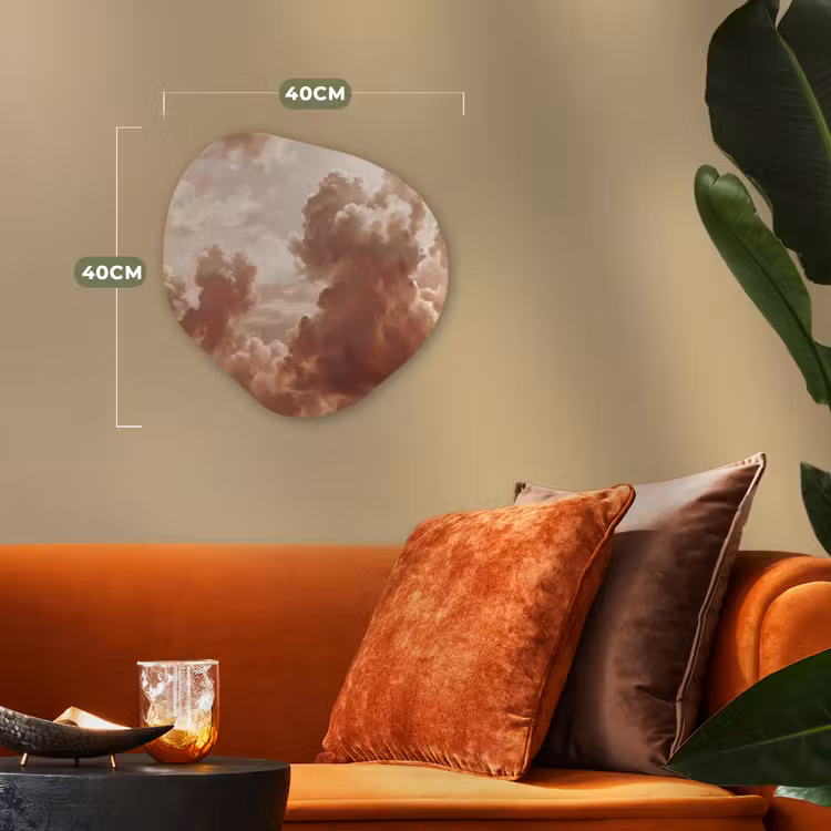 Wolken - Lucht - Natuur - Modern - Bruin Wandcirkel Organisch Forex 3mm klein -sfeer3