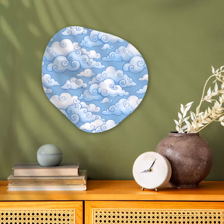 Wolken - Patroon - Hemel - Illustratie - Wit Wandcirkel Organisch Forex 3mm klein -sfeer2