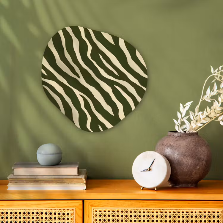 Zebra - Patroon - Groen Wandcirkel Organisch Forex 3mm klein 629 -sfeer2