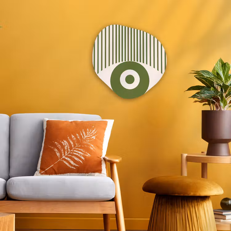 Abstract - Oog - Strepen - Modern - Groen Wandcirkel Organisch Forex 3mm klein -sfeer4