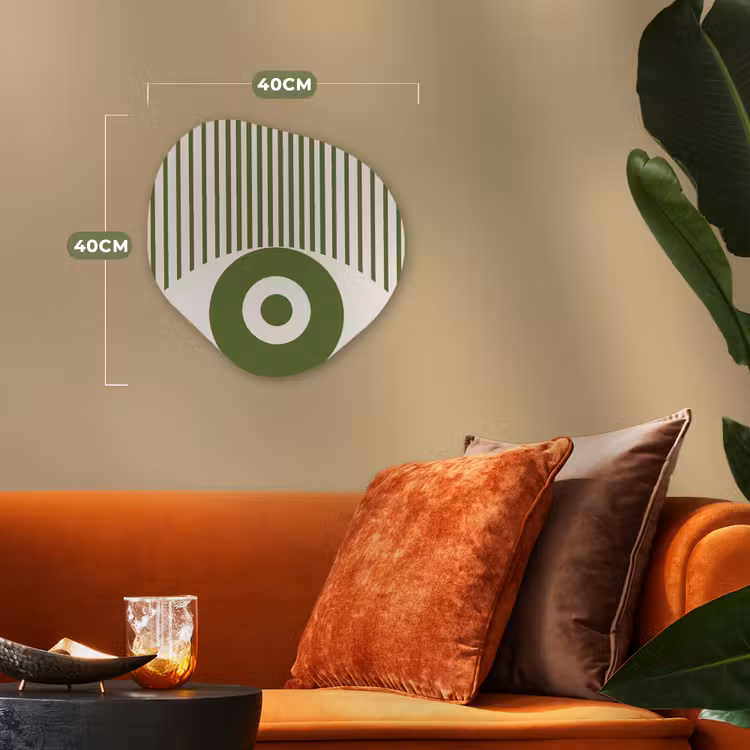 Abstract - Oog - Strepen - Modern - Groen Wandcirkel Organisch Forex 3mm klein -sfeer3