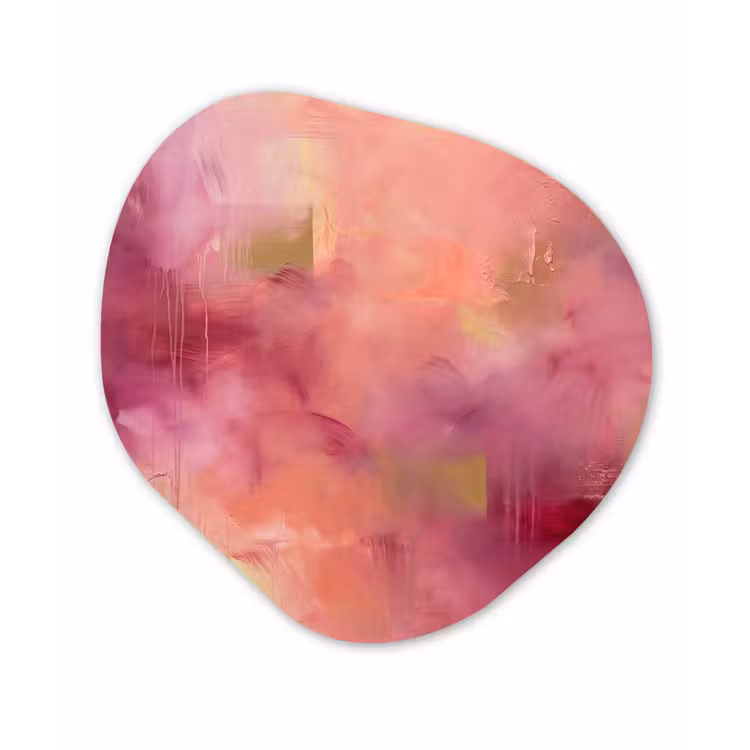 Abstract - Kleuren - Modern - Roze - Paars Wandcirkel Organisch Forex 3mm klein -3d