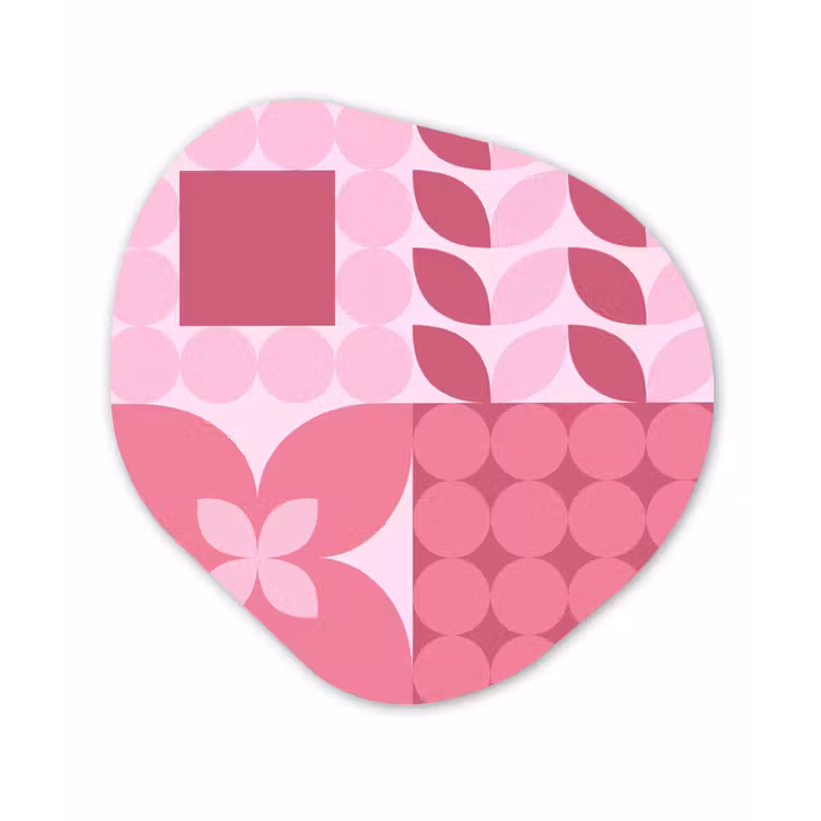 Abstract - Geometrisch - Patroon - Modern - Roze Wandcirkel Organisch Forex 3mm klein -3d