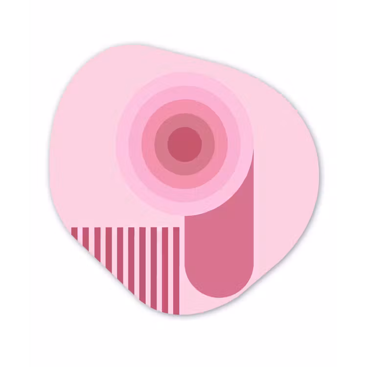 Abstract - Cirkels - Strepen - Modern - Roze Wandcirkel Organisch Forex 3mm klein -3d