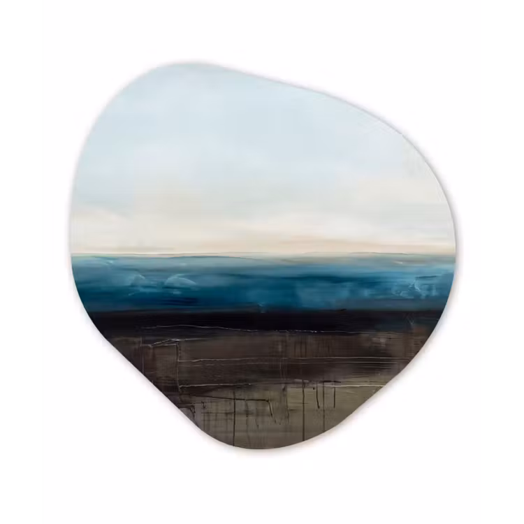 Abstract - Landschap - Horizon - Blauw - Modern Wandcirkel Organisch Forex 3mm klein -3d