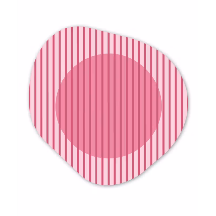 Abstract - Strepen - Ovaal - Roze - Modern Wandcirkel Organisch Forex 3mm klein -3d