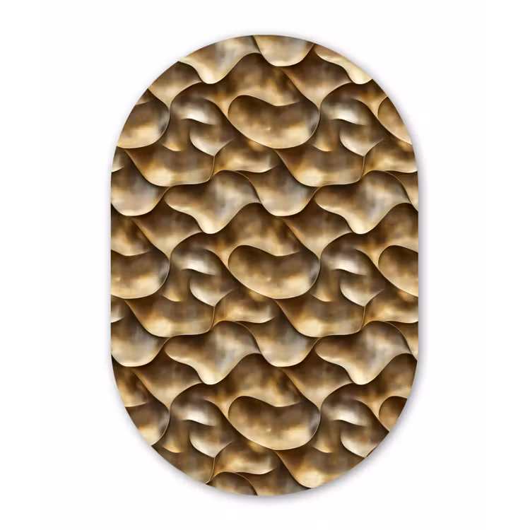 Abstract - Antiek - Goud Wandcirkel Ovaal Forex klein 630 -3d