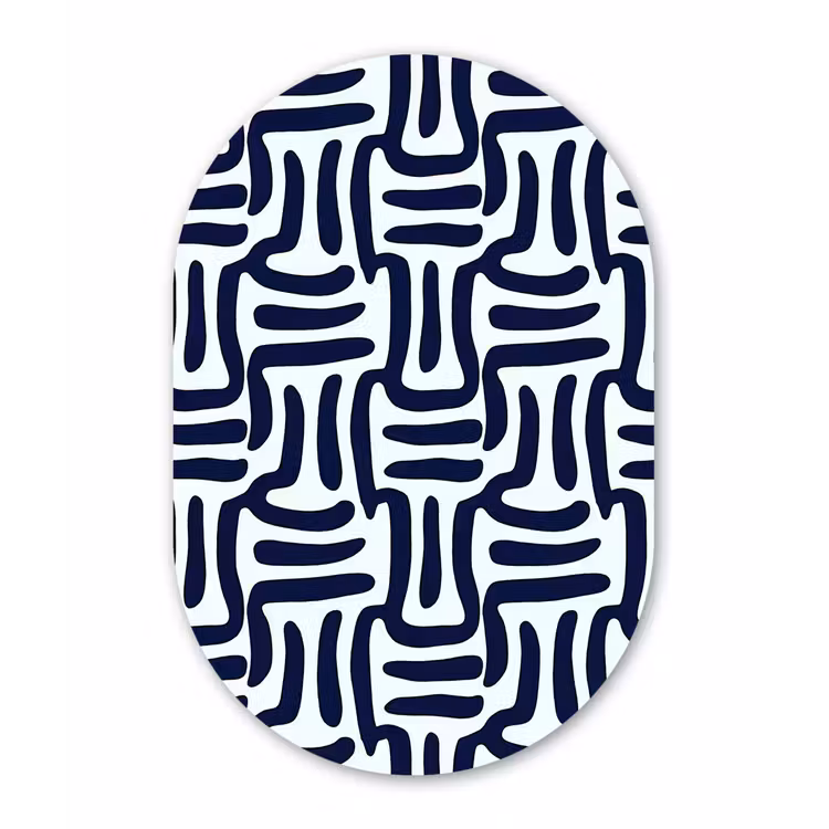 Abstract - Modern - Blauw Wandcirkel Ovaal Forex klein 630 -3d