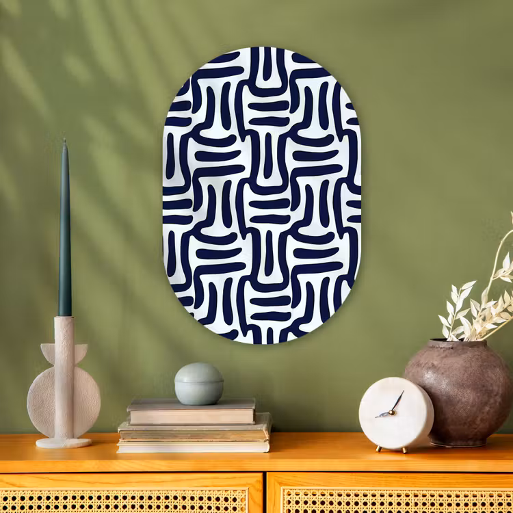 Abstract - Modern - Blauw Wandcirkel Ovaal Forex klein 630 -sfeer2