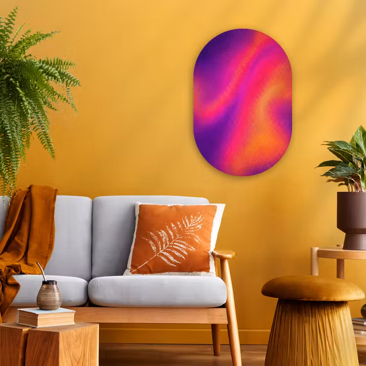 Abstract - Patroon - Kleurverloop Wandcirkel Ovaal Forex klein -sfeer4