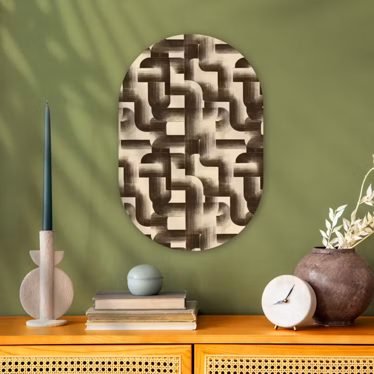 Abstract - Retro - Zwart Wandcirkel Ovaal Forex klein 630 -sfeer2