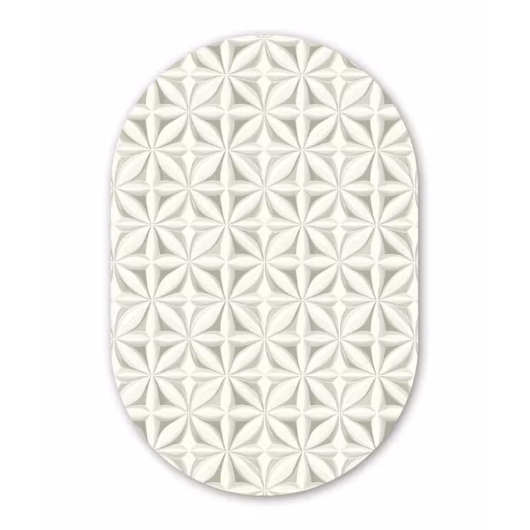Abstract - Structuur - Grijs - Wit Wandcirkel Ovaal Forex klein 630 -3d
