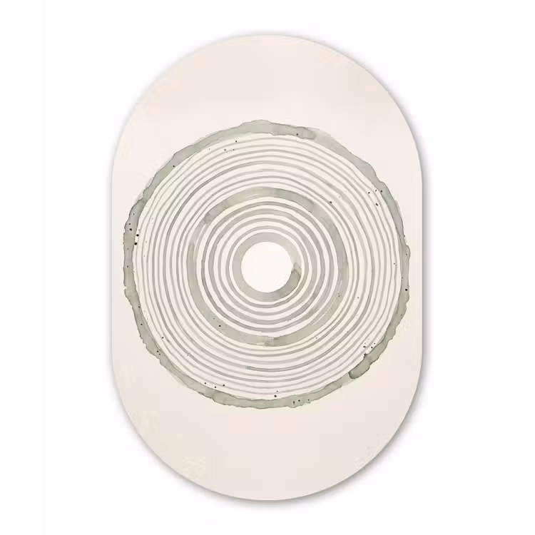 Abstractie - Cirkels - Waterverf - Groen - Modern Wandcirkel Ovaal Forex klein -3d