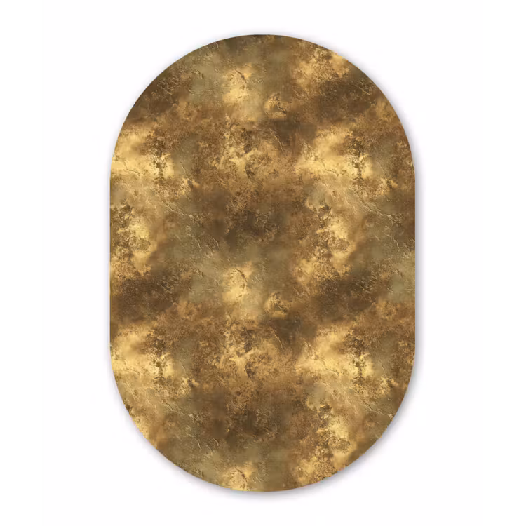 Antiek - Metaallook - Goud Wandcirkel Ovaal Forex klein 630 -3d
