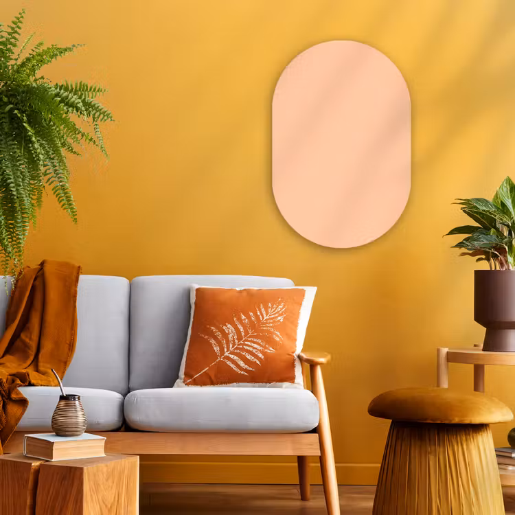 Apricot - Blush - Nude Wandcirkel Ovaal Forex klein 630 -sfeer4