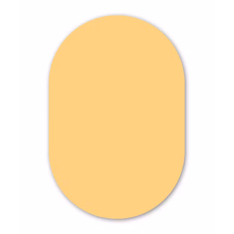 Apricot - Ice - Oranje Wandcirkel Ovaal Forex klein 630 -3d