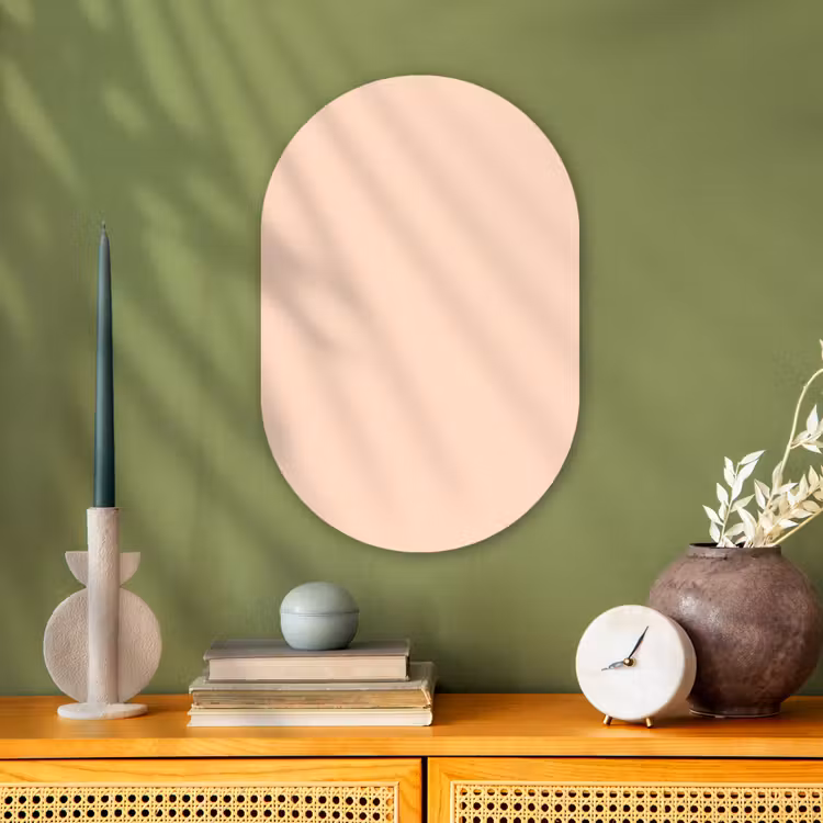 Pale - Peach - Nude Wandcirkel Ovaal Forex klein 630 -sfeer2